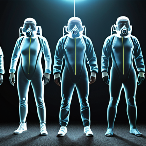 Home 19 **
A group of diverse people standing at varying distances from a glowing source, illustrating radiation. The closest person is wearing protective gear. A diagram overlay shows radiation intensity decreasing with distance. The overall tone is informative and reassuring.
**