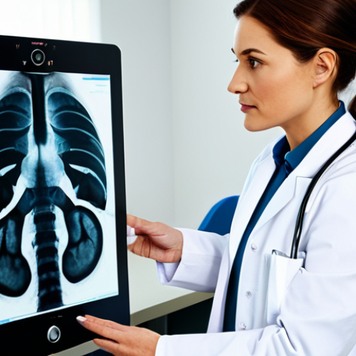 Home 8 **
"A professional female doctor, fully clothed in a clean white lab coat, examining an X-ray in a modern hospital setting, appropriate attire, safe for work, perfect anatomy, correct proportions, natural pose, professional lighting, high resolution, family-friendly, modest."
**
