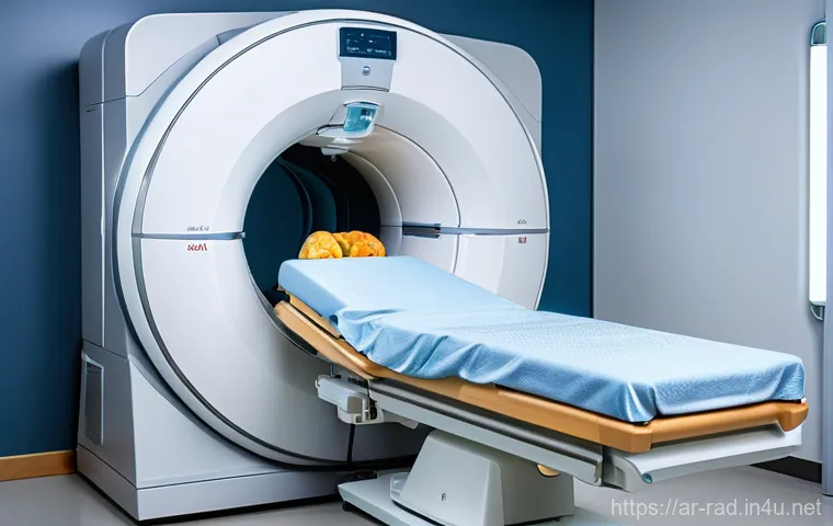 MRI 검사 시간과 소요 비용 - **Prompt:** A state-of-the-art MRI machine performing a scan. The image focuses on a patient, appear...