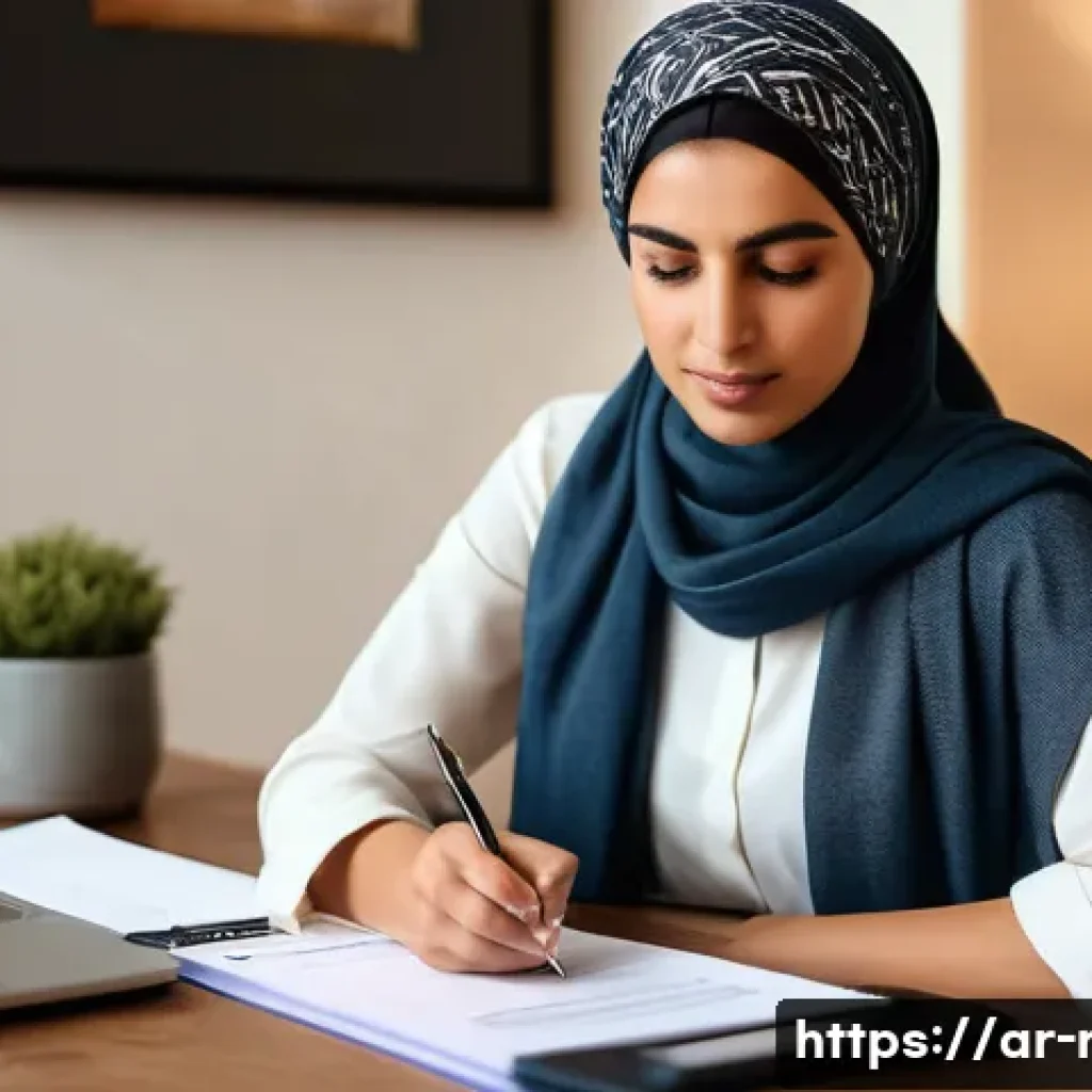 CT 스캔 의료보험 환급 기준 - **Prompt: Diligent Insurance Policy Review** A thoughtful Arab woman in her late 30s, dressed mo...